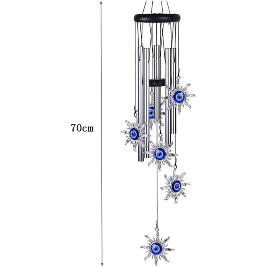 Blue Evil Eye Heart Wind Chime