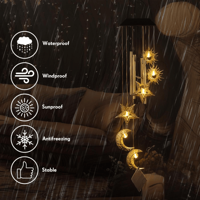 Sun Moon Star Outdoor Hanging Wind Chime