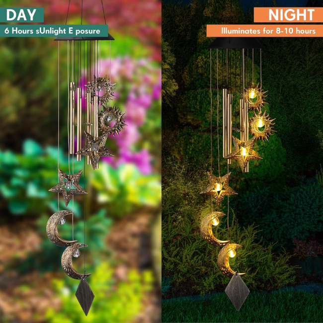 Sun Moon Star Outdoor Hanging Wind Chime