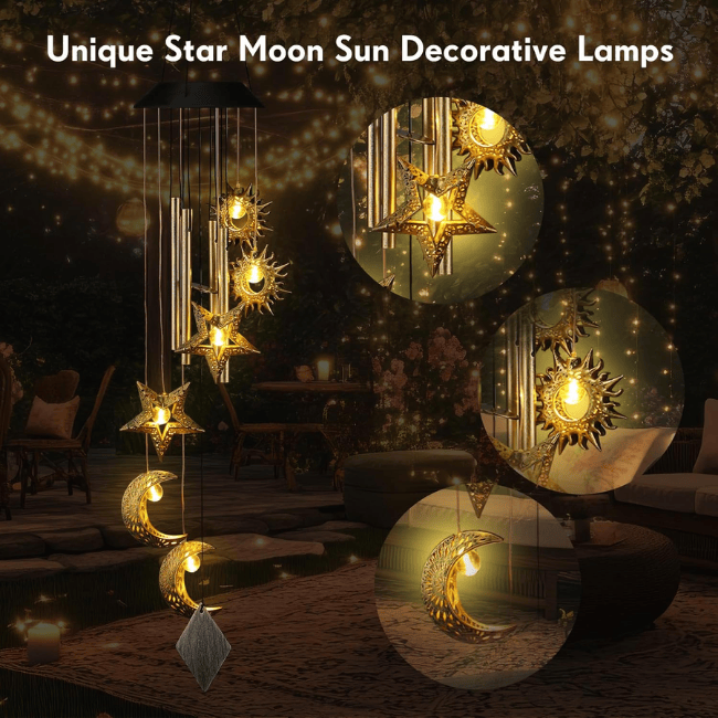Sun Moon Star Outdoor Hanging Wind Chime