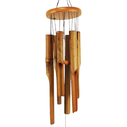 Bamboo Wind Chimes – Outdoor Wooden Wind Chime with Deep Natural Tone, Durable Garden Patio Home Decor
