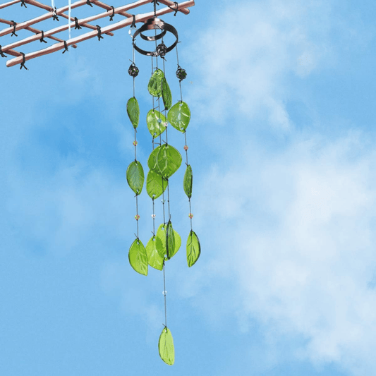 Handmade Green Glass Outdoor Wind Chime