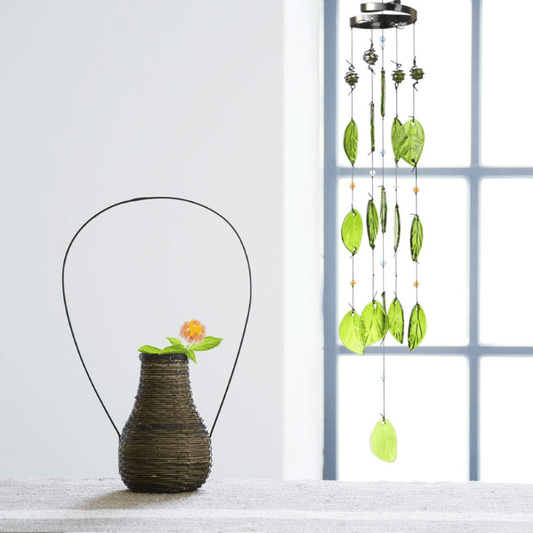 Handmade Green Glass Outdoor Wind Chime