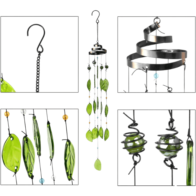 Handmade Green Glass Outdoor Wind Chime