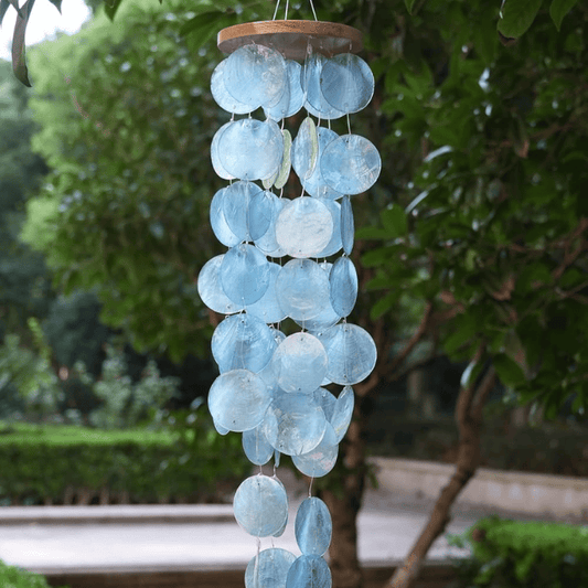 Handmade Blue Sea Glass Wind Chime