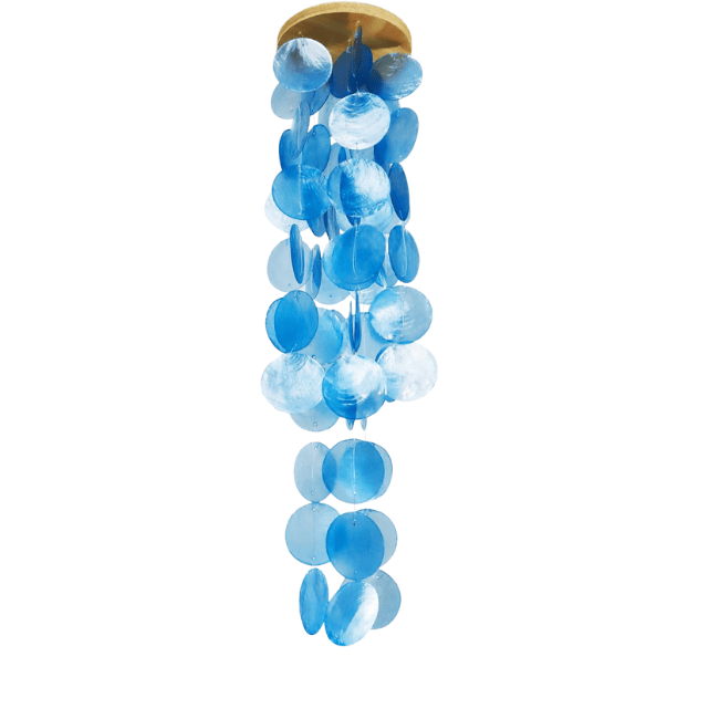 Handmade Blue Sea Glass Wind Chime